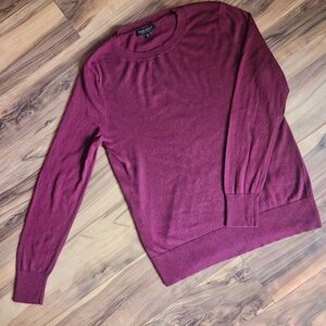 Banana Republic Burgundy Silk Cashmere Crew Neck Sweater Size M